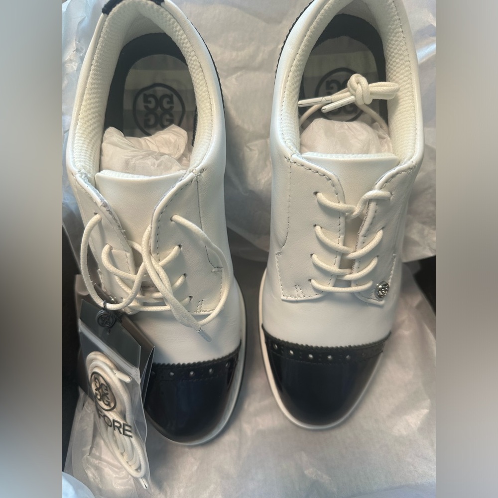 G/Fore Women's Cap Toe Gallivanter Spikeless Golf Shoes, Sz. 7.5 Black Patent